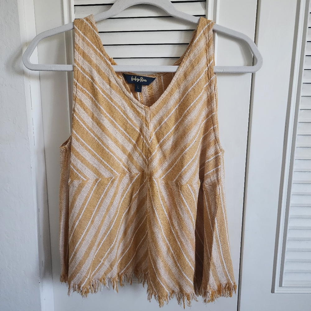 Yellow V-Neck Tank Blouse